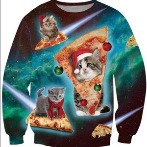 Pizza Cat Christmas Sweatshirt